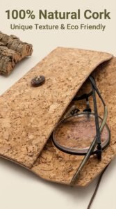 Eco More Recycled Cork Glasses Pouch rpet eco more recycled cork glasses pouch