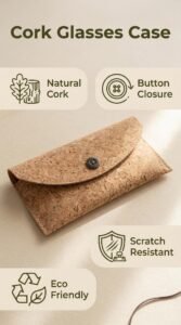 Eco More Recycled Cork Glasses Pouch rpet eco more recycled cork glasses pouch