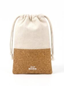 Eco More Cork & Cotton Two Tone Drawstring Pouch rpet eco penguin plush backpack