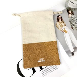 Eco More Cork & Cotton Two Tone Drawstring Pouch rpet eco penguin plush backpack