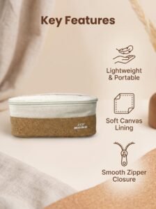 Eco More Cork & Cotton Two Tone Cosmetic Bag rpet eco more make up bag (cork & cotton)