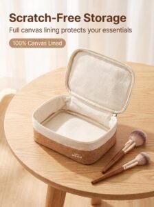 Eco More Cork & Cotton Two Tone Cosmetic Bag rpet eco more make up bag (cork & cotton)