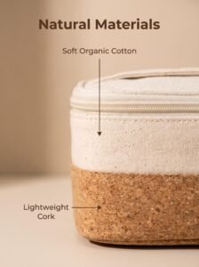 Eco More Cork & Cotton Two Tone Cosmetic Bag rpet eco more make up bag (cork & cotton)