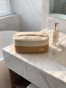 Eco More Cork & Cotton Two Tone Cosmetic Bag rpet eco more make up bag (cork & cotton)