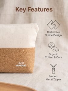 Eco More Cork & Cotton Two Tone Make Up Bag rpet eco more make up bag (cork & cotton)