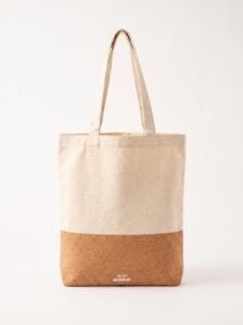 Eco More Cork & Cotton Two Tone Tote Bag rpet eco more drawstring pouch (cork & cotton)