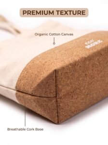 Eco More Cork & Cotton Two Tone Tote Bag rpet eco more drawstring pouch (cork & cotton)