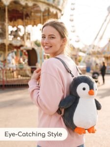 rpet eco penguin plush backpack