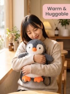 rpet eco penguin plush backpack