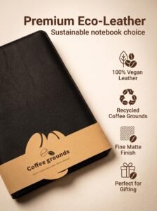 eco more coffee grounds notebook