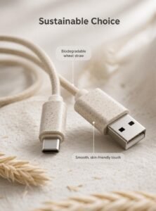 eco more natural wheat straw 4 in 1 multi charging cable
