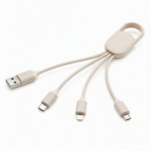 eco more natural wheat straw 4 in 1 multi charging cable
