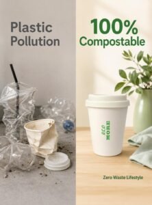 eco more pla corn starch based biodegradable travel coffee cup